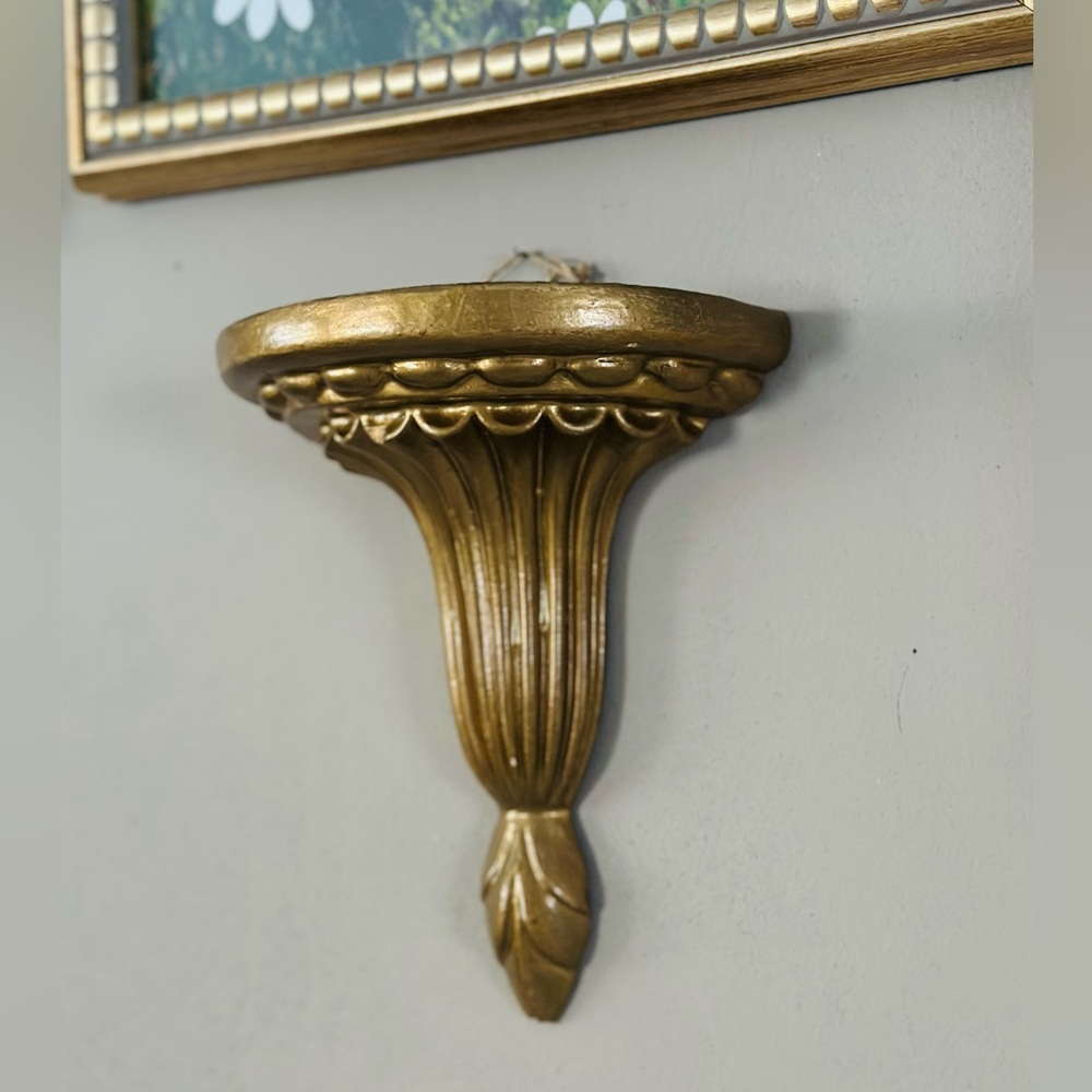 Vintage Florentine demilune wall shelf - Picture 2 of 14